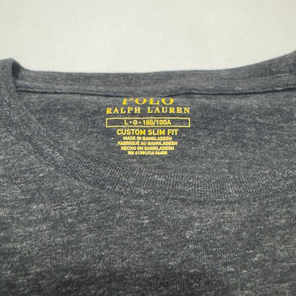 Polo Ralph Lauren Custom Slim Fit Tee ‘Charcoal’ Size Large - Picture 3 of 3